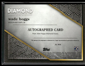 2024 Topps Diamond Icons Green Auto Wade Boggs /25 