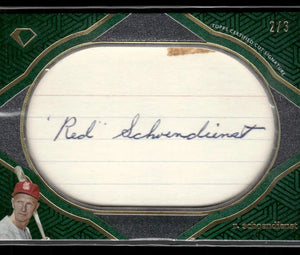 2024 Topps Diamond Icons Green Cut Signature Auto Red Schoendienst /3 