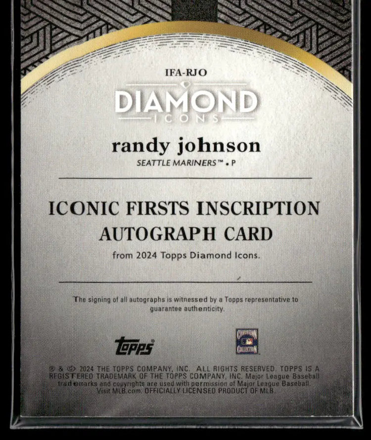 2024 Topps Diamond Icons Green Iconic First Inscription Auto Randy Johnson /25 