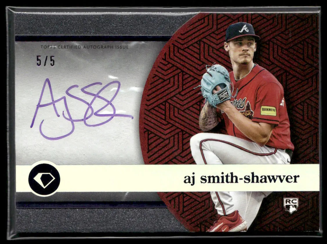 2024 Topps Diamond Icons Purple White Polychromatink Rookie Auto Aj Smith-Shawver /5 