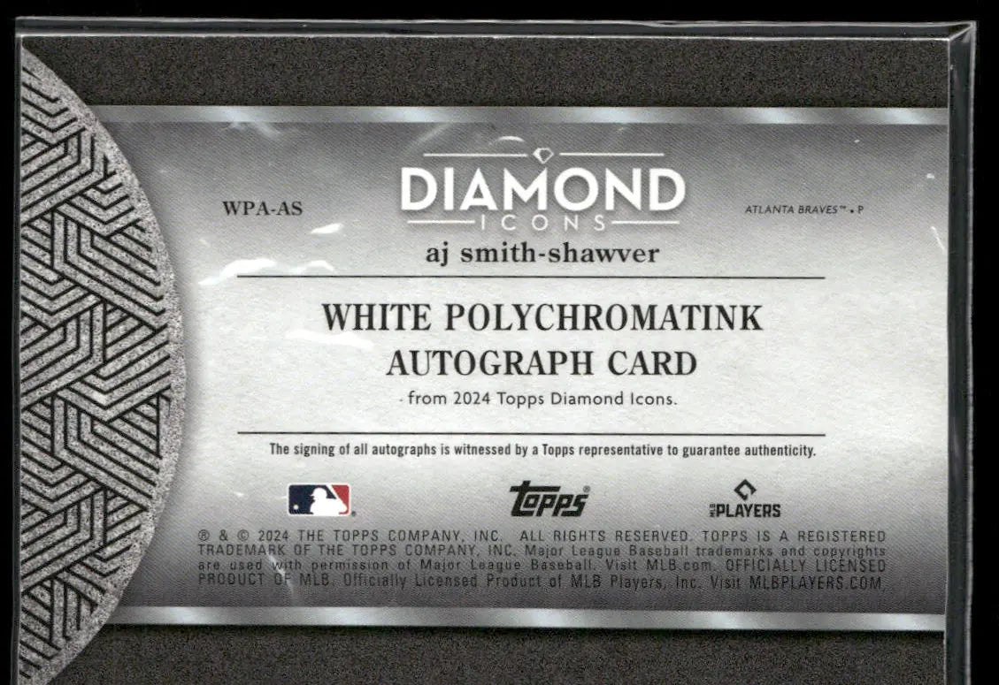 2024 Topps Diamond Icons Purple White Polychromatink Rookie Auto Aj Smith-Shawver /5 