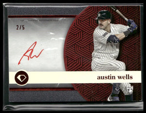 2024 Topps Diamond Icons Red White Polychromatink Rookie Auto Austin Wells /5 