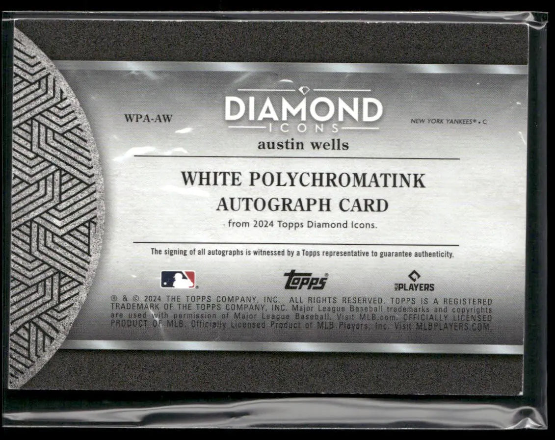 2024 Topps Diamond Icons Red White Polychromatink Rookie Auto Austin Wells /5 