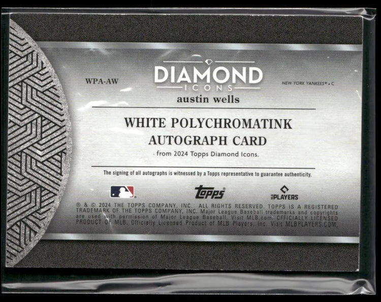 2024 Topps Diamond Icons Red White Polychromatink Rookie Auto Austin Wells /5 