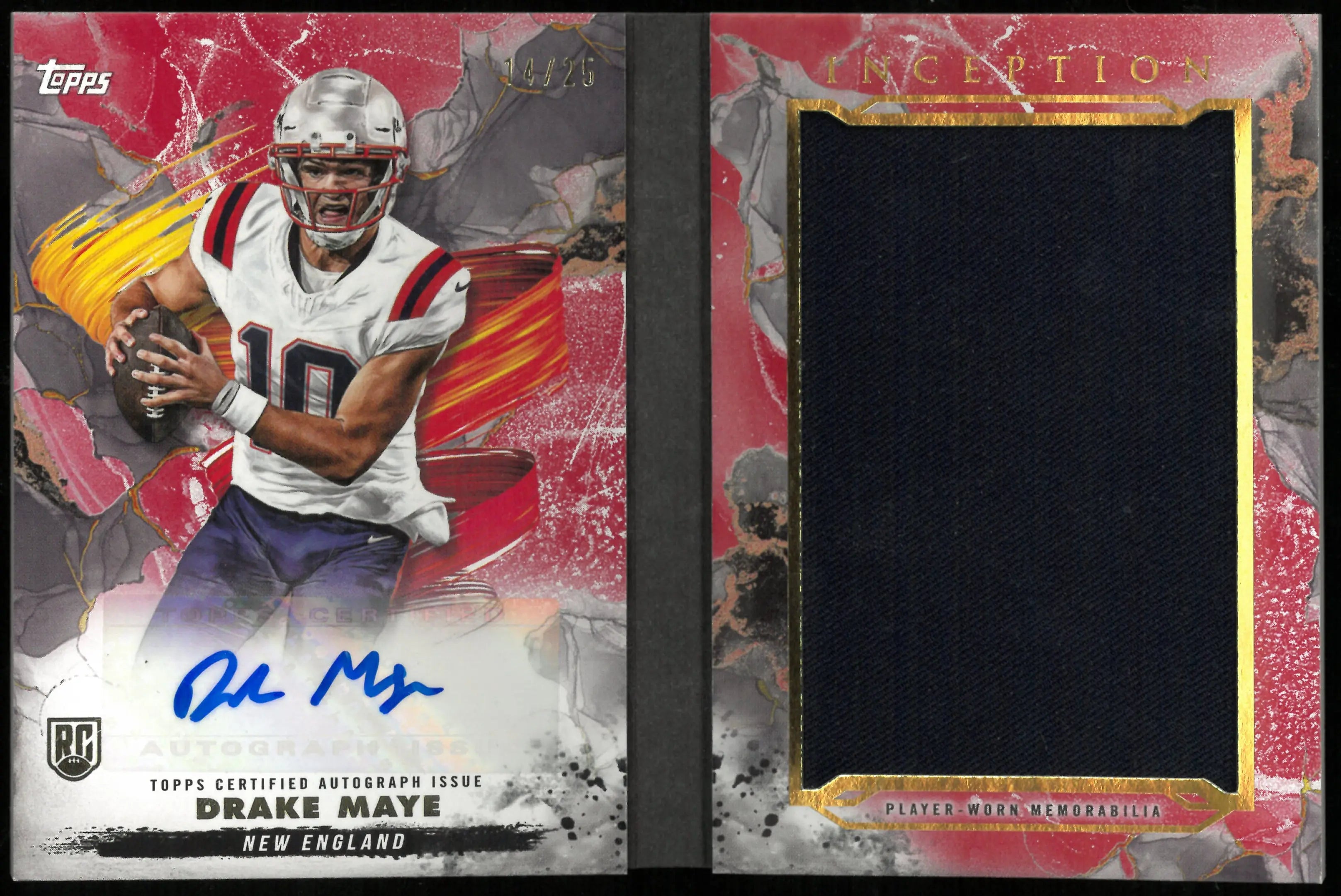 2024 Topps Drake Maye Genesis Autograph Relic Book Drake Maye /25 