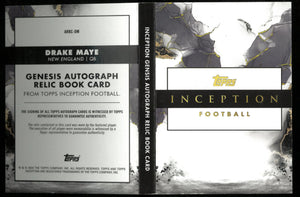 2024 Topps Drake Maye Genesis Autograph Relic Book Drake Maye /25 