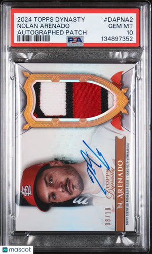 2024 Topps Dynasty Autograph Auto Patch Nolan Arenado /10 PSA 10 