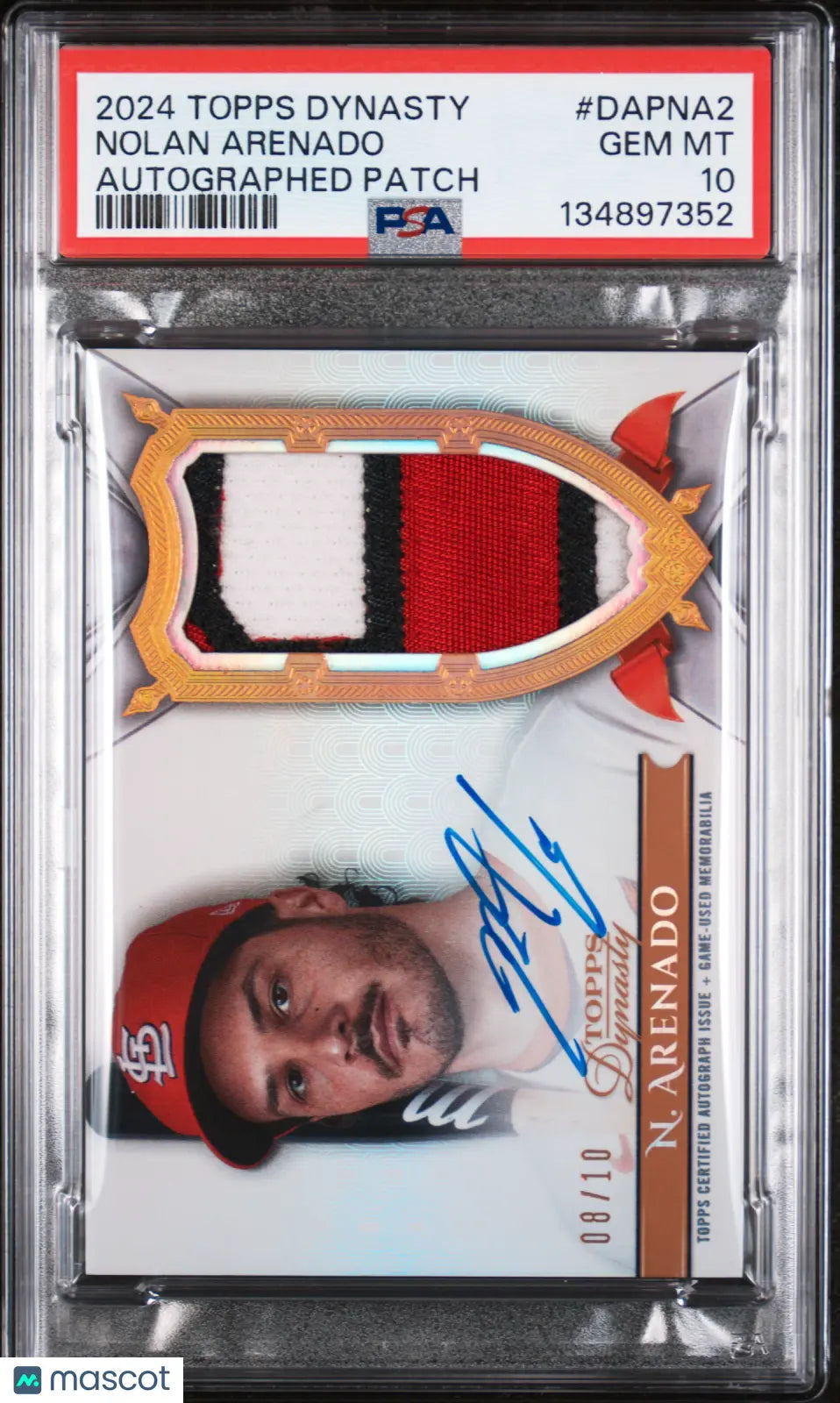 2024 Topps Dynasty Autograph Auto Patch Nolan Arenado /10 PSA 10 