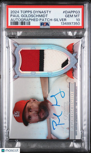 2024 Topps Dynasty Autograph Auto Patch Paul Goldschmidt Silver /5 PSA 10 