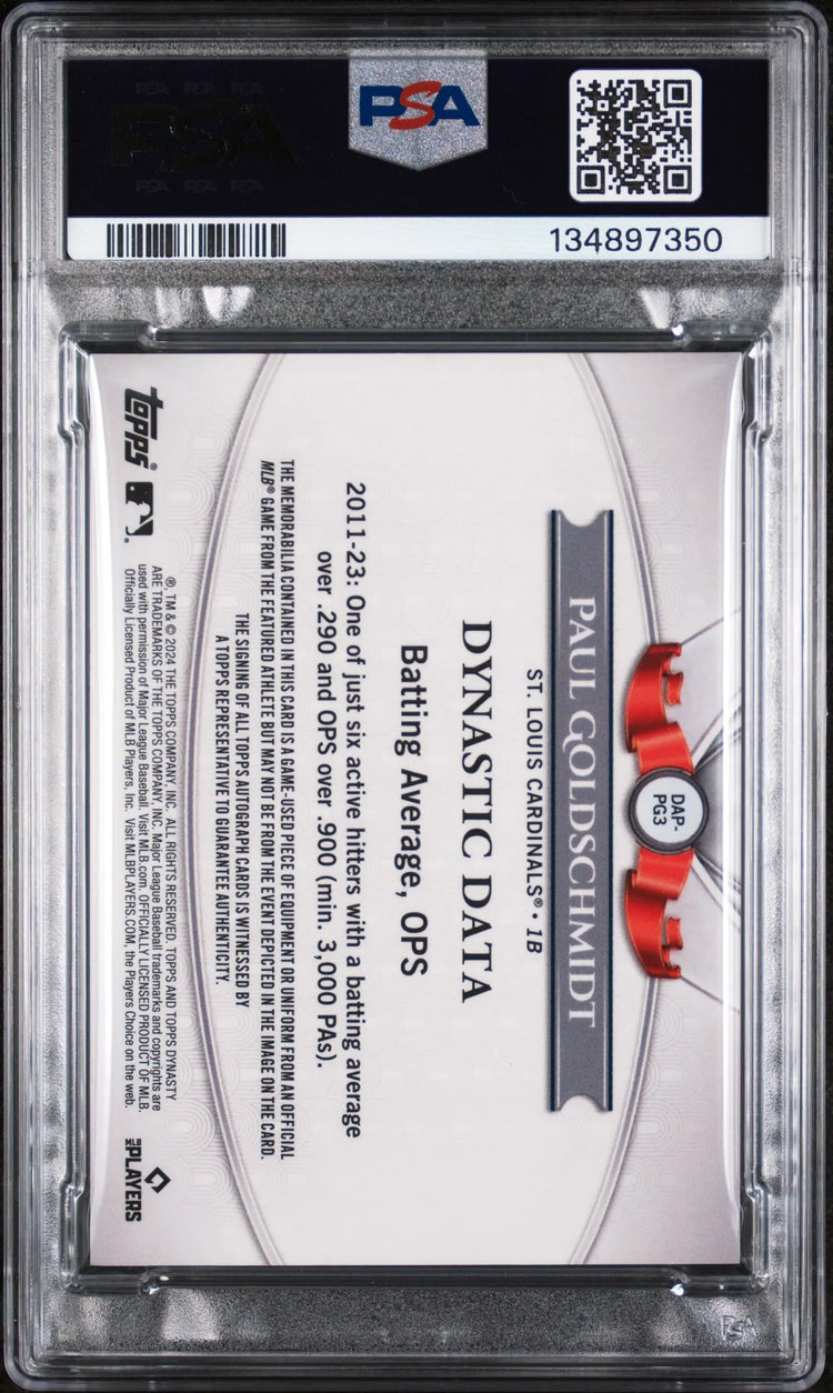 2024 Topps Dynasty Autograph Auto Patch Paul Goldschmidt Silver /5 PSA 10 