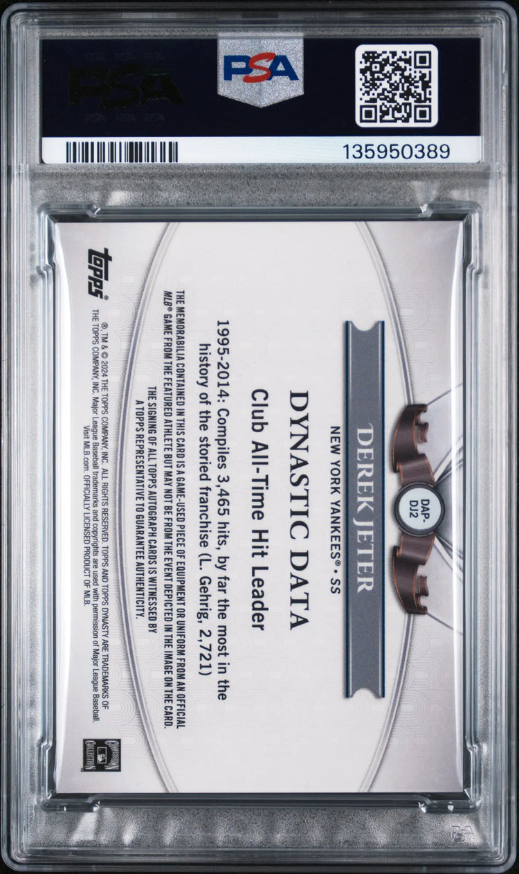 2024 Topps Dynasty Autographed Auto Patch Derek Jeter Bronze /10 PSA 10 