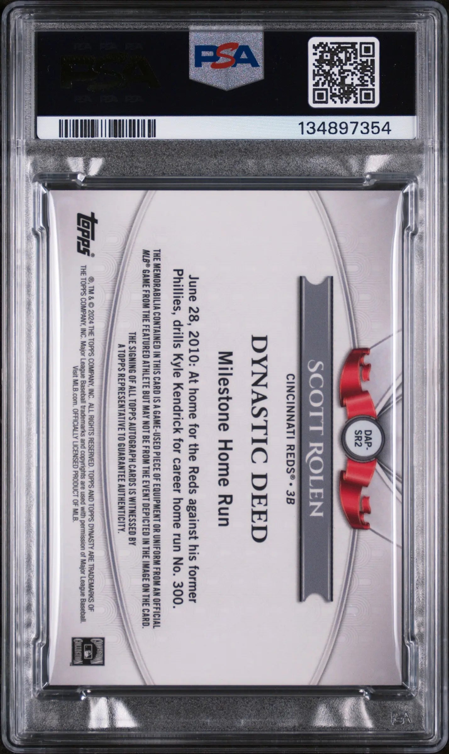 2024 Topps Dynasty Autographed Auto Patch Scott Rolen /10 PSA 9 
