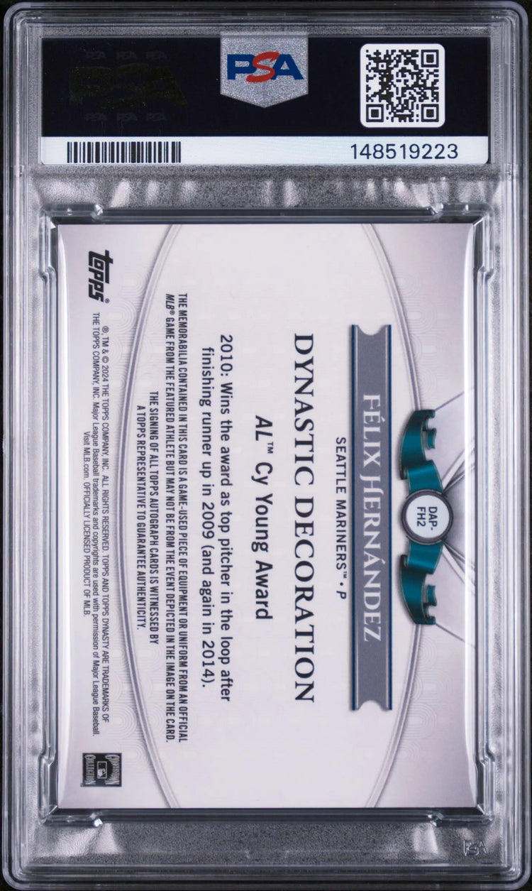 2024 Topps Dynasty Autographed Patch Felix Hernandez Auto Silver /5 PSA 8 