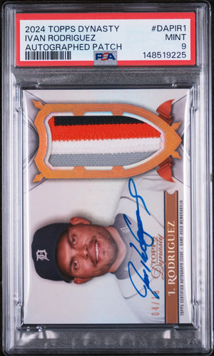 2024 Topps Dynasty Autographed Patch Ivan Rodriguez Auto /10 PSA 9 