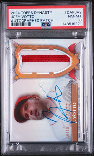 2024 Topps Dynasty Autographed Patch Joey Votto Auto /10 PSA 8 