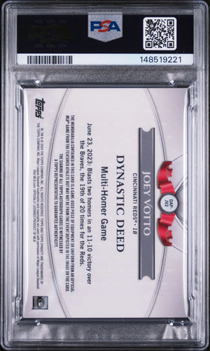 2024 Topps Dynasty Autographed Patch Joey Votto Auto /10 PSA 8 
