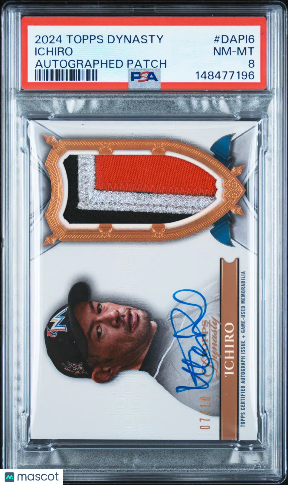 2024 Topps Dynasty Baseball Bronze Patch Auto Autograph Ichiro /10 PSA 8 