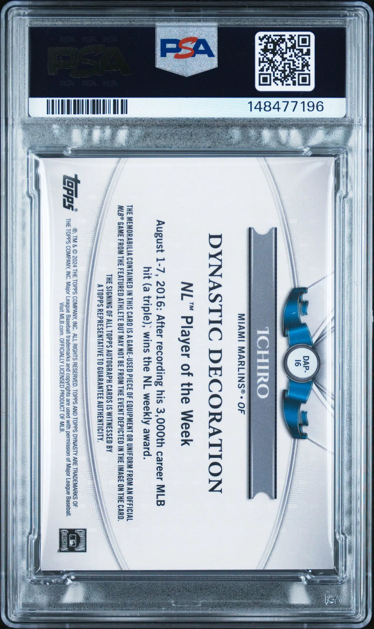 2024 Topps Dynasty Baseball Bronze Patch Auto Autograph Ichiro /10 PSA 8 