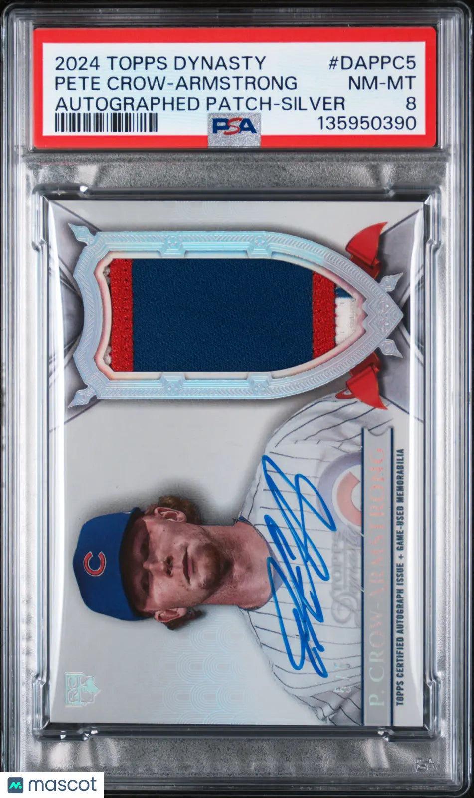 2024 Topps Dynasty Patch Auto Pete Crow-Armstrong RC Silver /6 PSA 8 