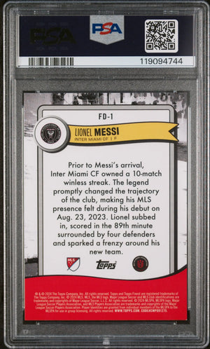 2024 Topps Finest MLS Finest Debuts Lionel Messi Red Refractor 1/5 PSA 9 