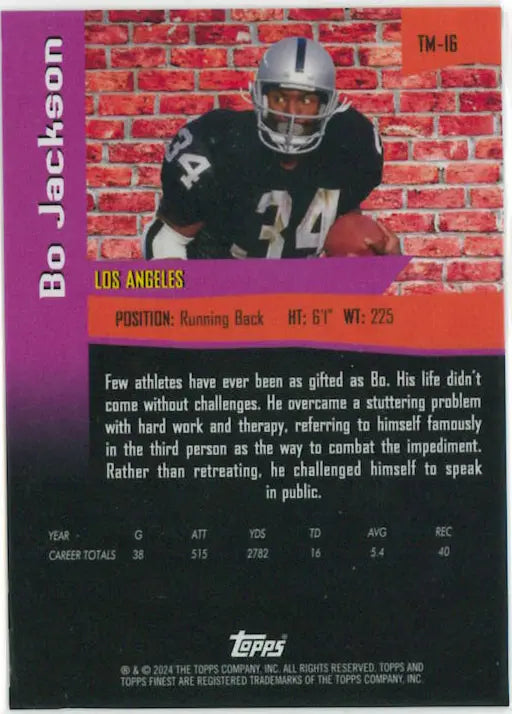2024 Topps Finest The Man Bo Jackson SP 