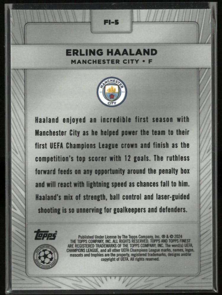 2024 Topps Finest UEFA Champions League Silver Haaland SP 