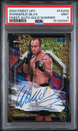 2024 Topps Finest UFC Autographs Wanderlei Silva Auto Gold Shimmer /39 PSA 9 