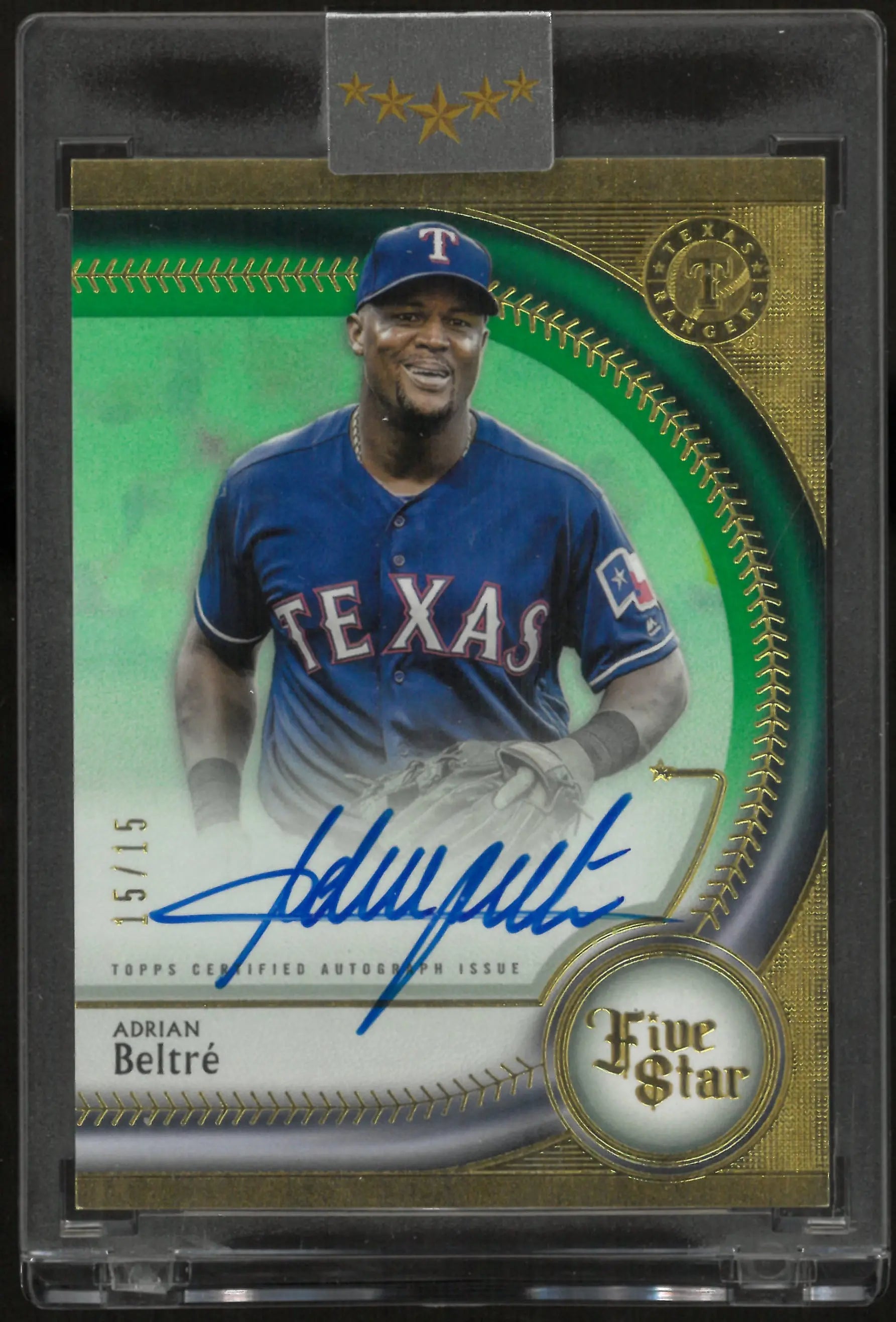 2024 Topps Five Star Autograph Adrian Beltre Auto Green /15 
