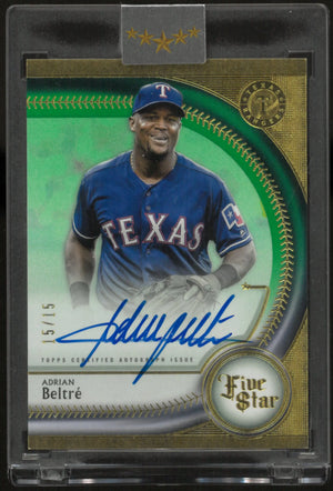 2024 Topps Five Star Autograph Adrian Beltre Auto Green /15 