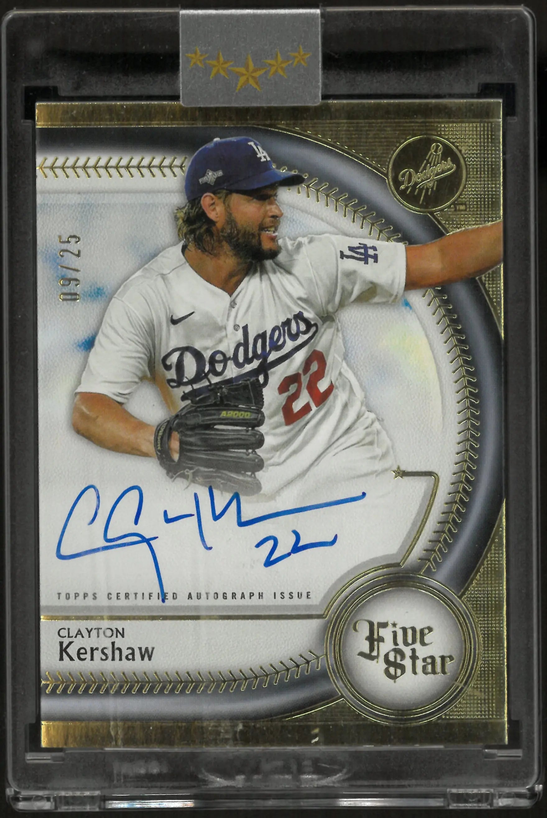 2024 Topps Five Star Autograph Clayton Kershaw Auto Black /25 