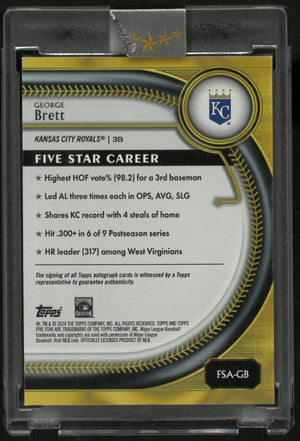 2024 Topps Five Star Autograph George Brett Auto Orange /10 