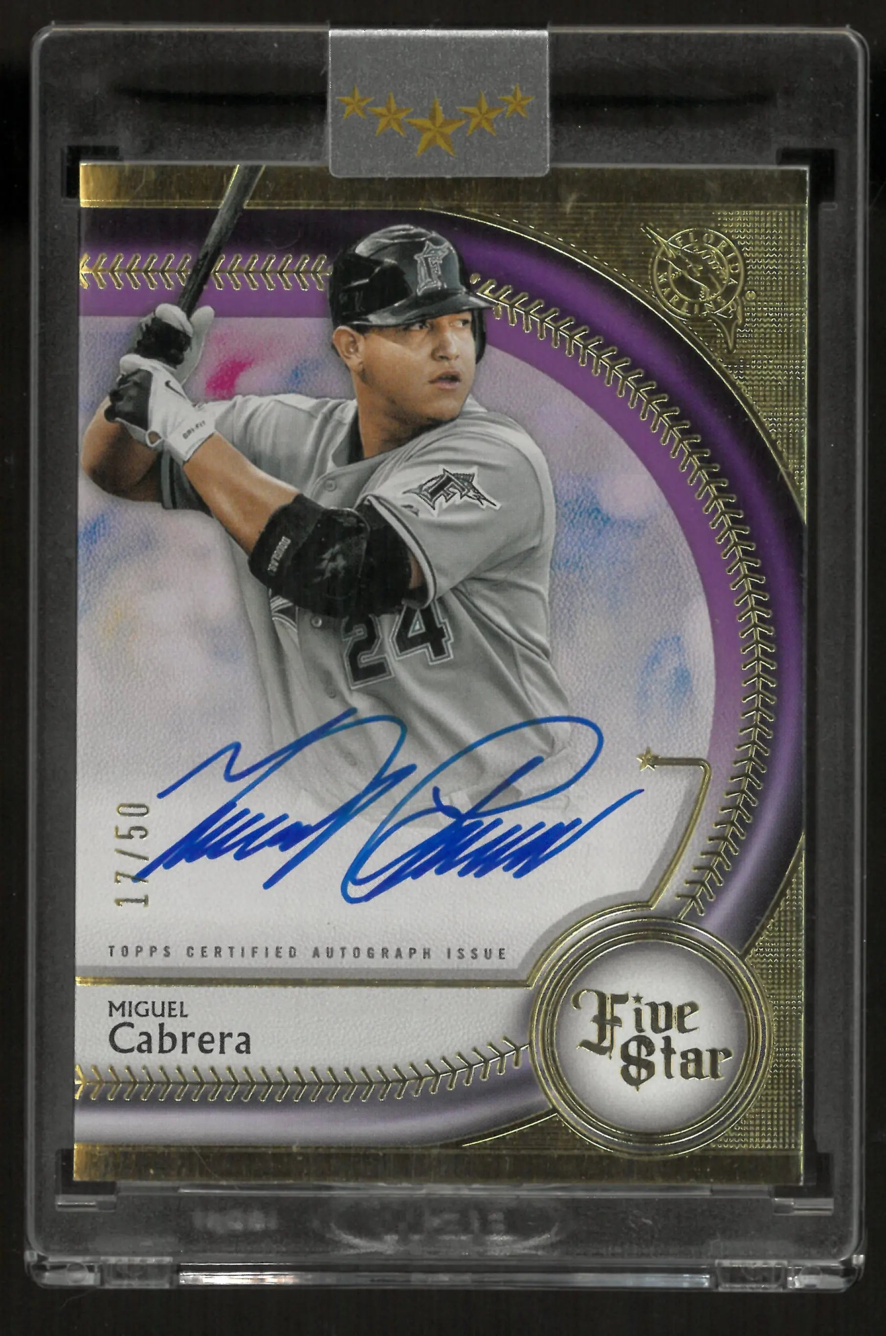 2024 Topps Five Star Autograph Miguel Cabrera Auto Purple /50 