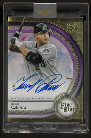 2024 Topps Five Star Autograph Miguel Cabrera Auto Purple /50 