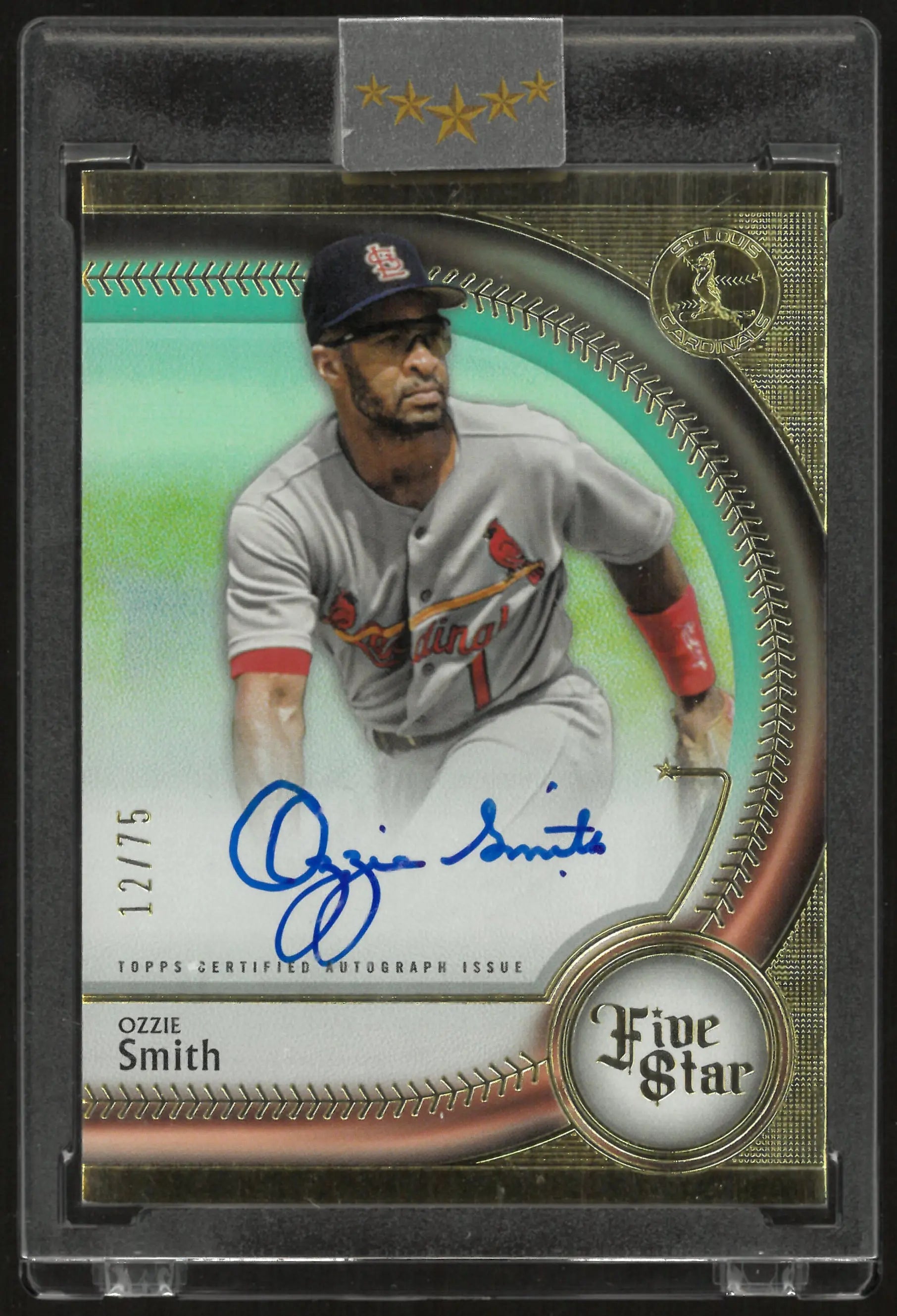 2024 Topps Five Star Autograph Ozzie Smith Auto Teal /75 