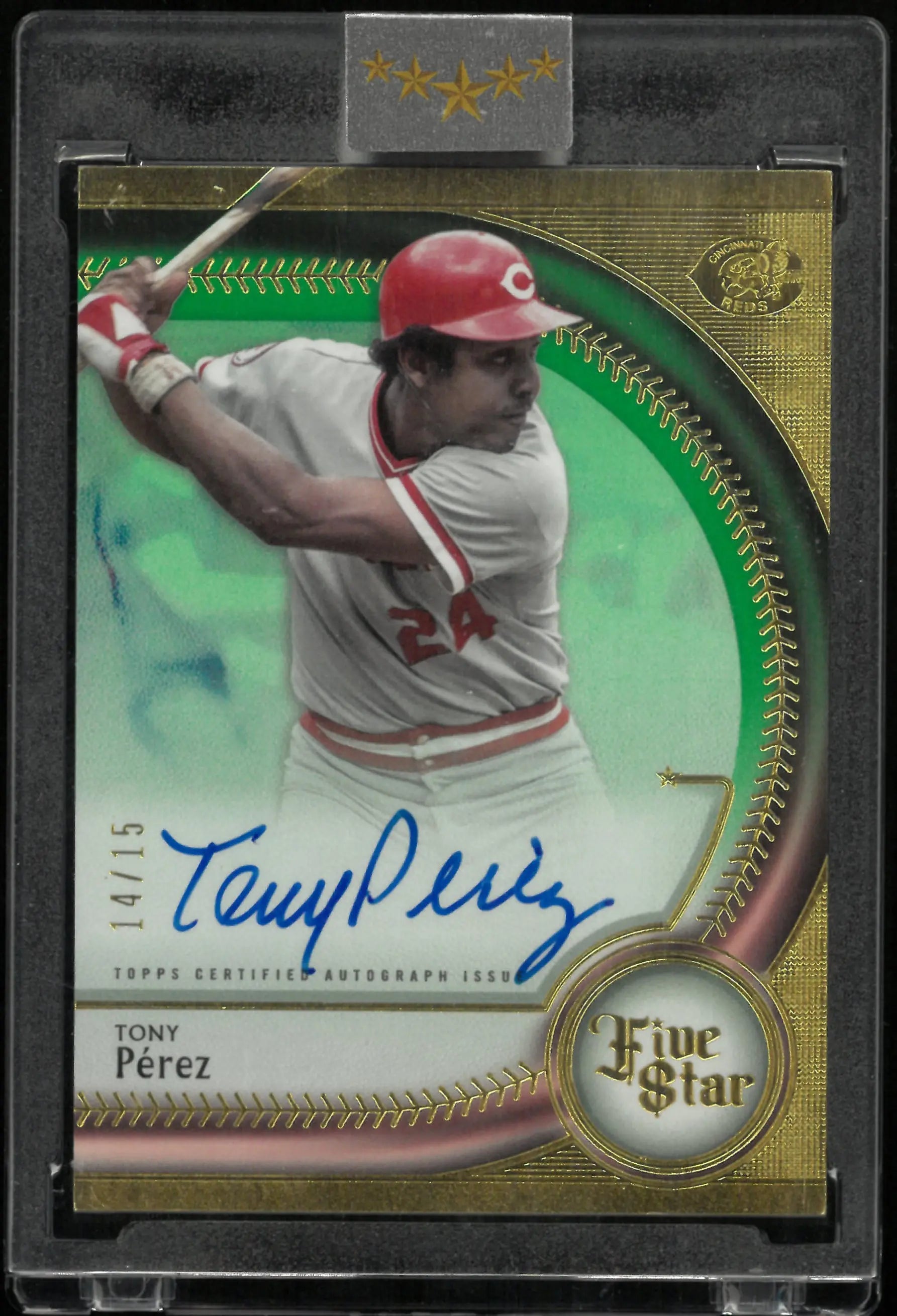 2024 Topps Five Star Autograph Tony Perez Auto Green /15 