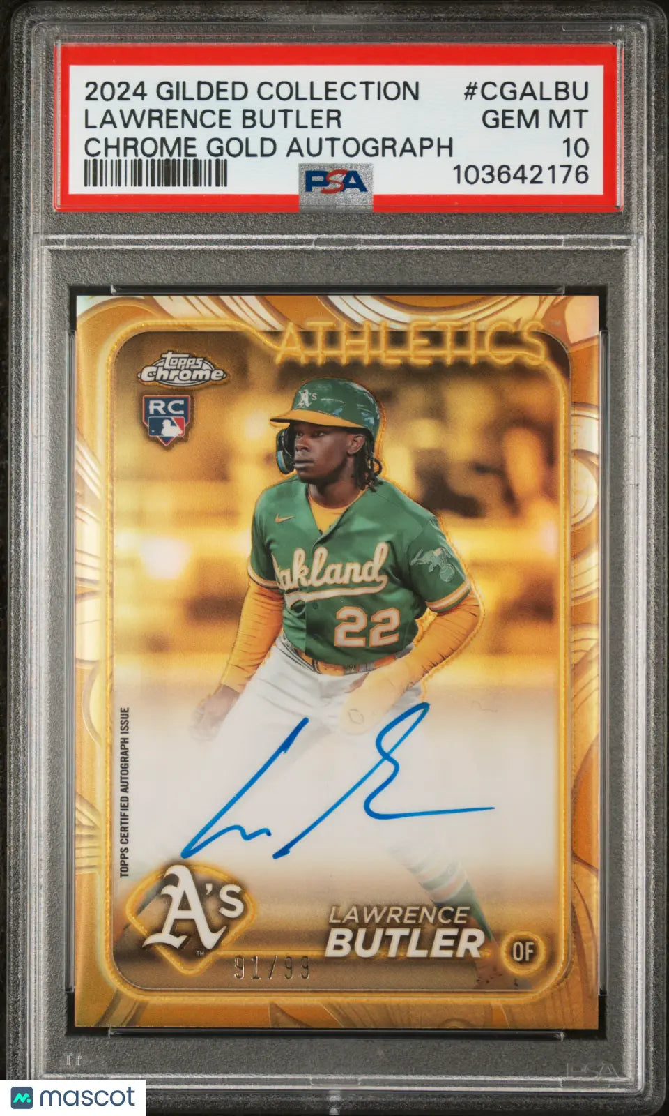 2024 Topps Gilded Collection Gold Autographs Lawrence Butler RC PSA 10 /99 