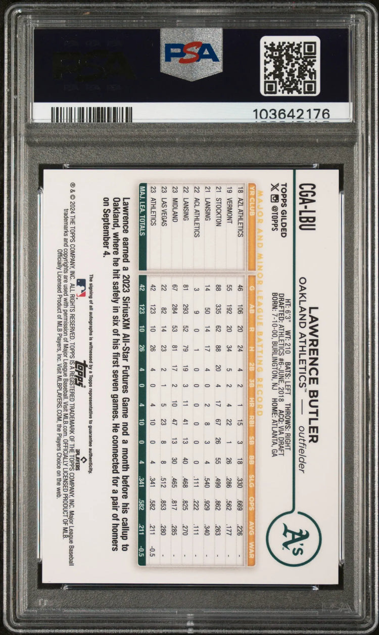 2024 Topps Gilded Collection Gold Autographs Lawrence Butler RC PSA 10 /99 