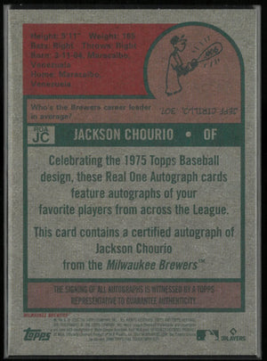 2024 Topps Heritage Rookie Autograph Jackson Chourio Auto RC 