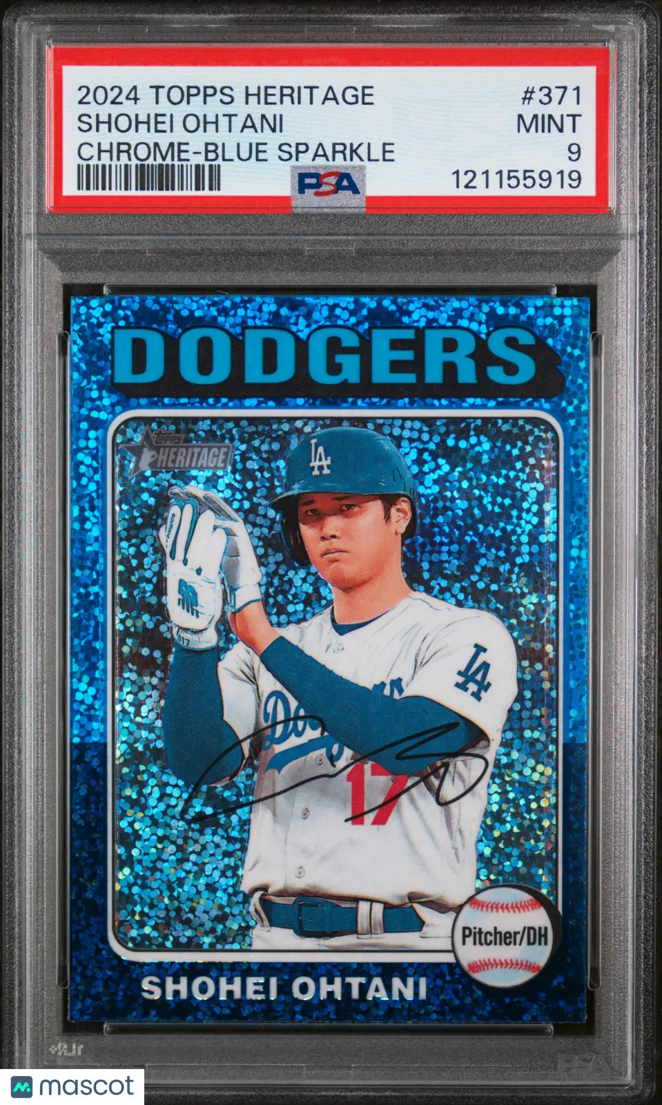 2024 Topps Heritage Shohei Ohtani #371 Chrome Blue Sparkle PSA 9 