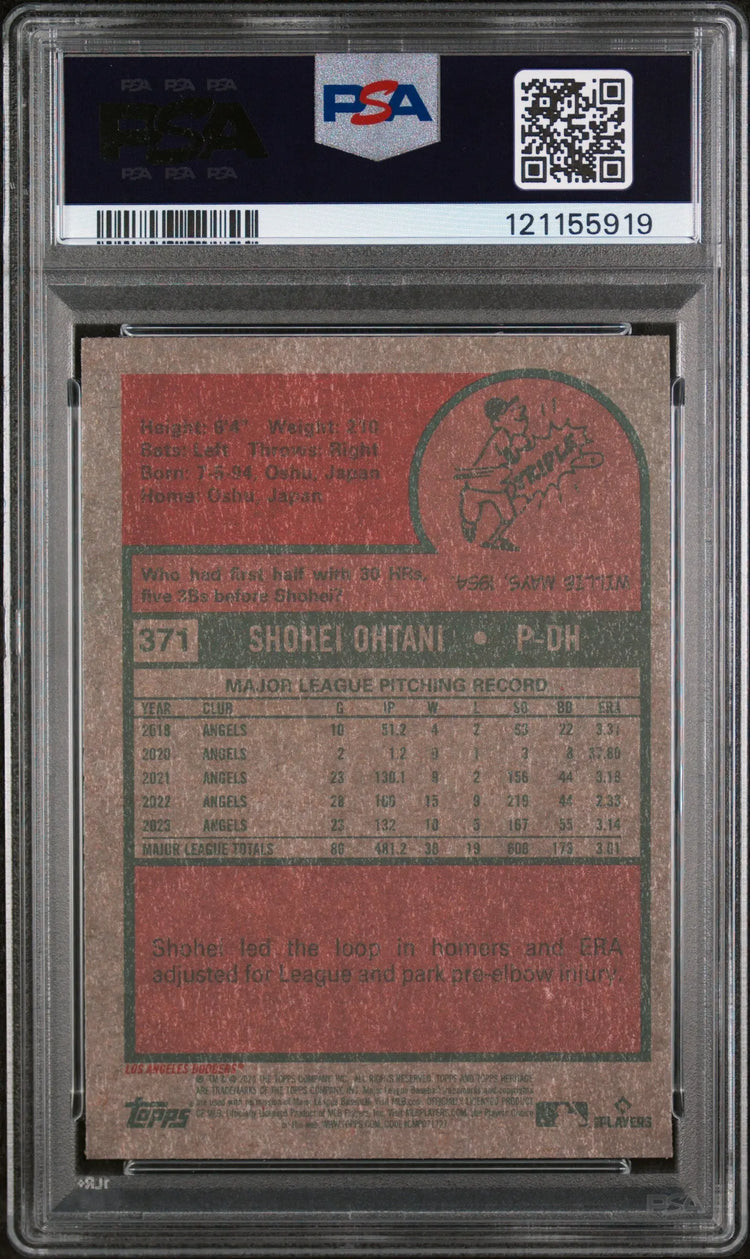 2024 Topps Heritage Shohei Ohtani #371 Chrome Blue Sparkle PSA 9 