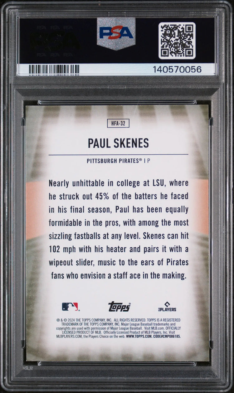 2024 Topps Home Field Advantage Paul Skenes Rookie RC PSA 8 