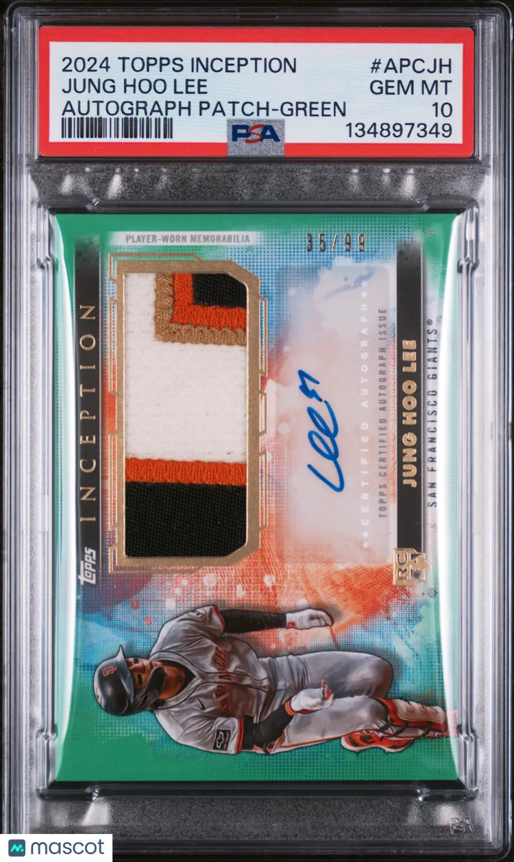 2024 Topps Inception Autograph Patch Jung Hoo Lee Green /99 PSA 10 
