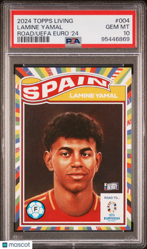 2024 Topps Living Road To UEFA Euro 2024 Lamine Yamal National Debut PSA 10 