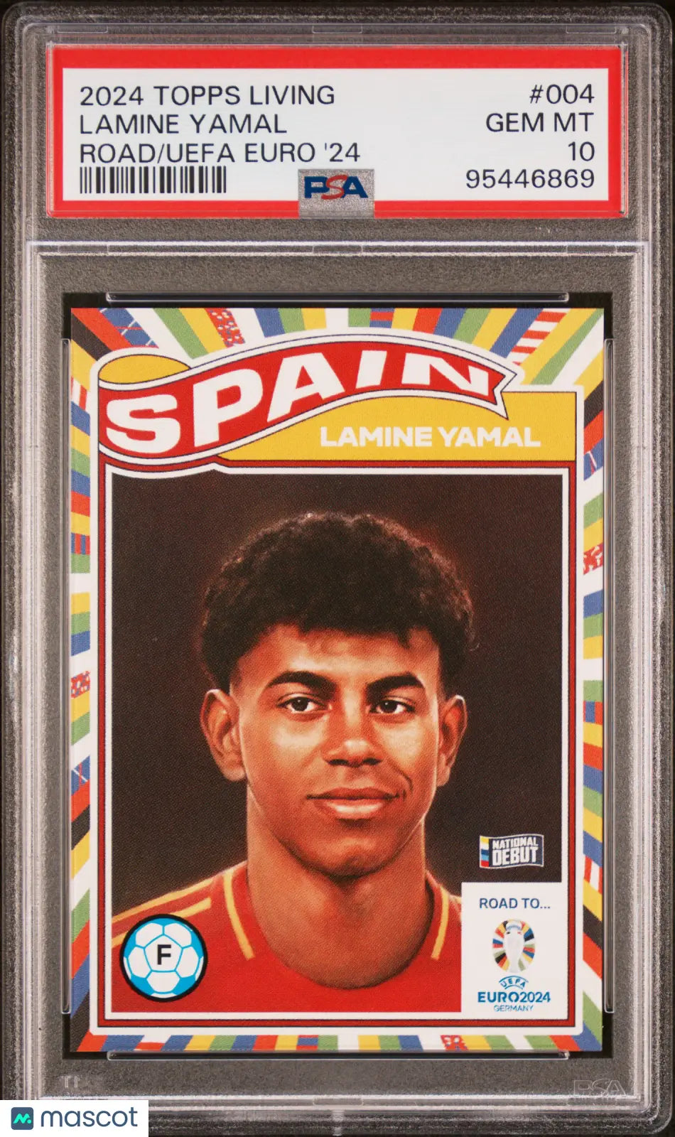 2024 Topps Living Road To UEFA Euro 2024 Lamine Yamal National Debut PSA 10 