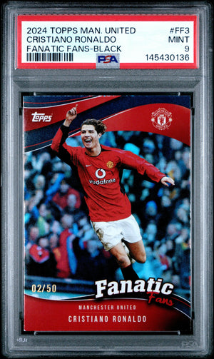 2024 Topps Manchester United Fantastic Fans Black Cristiano Ronaldo /50 PSA 9 