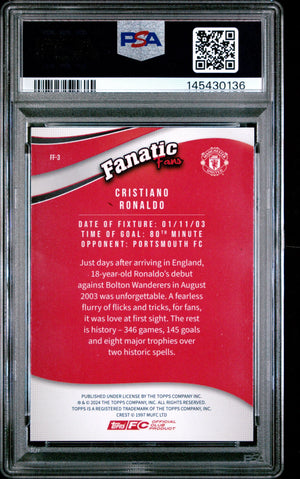 2024 Topps Manchester United Fantastic Fans Black Cristiano Ronaldo /50 PSA 9 