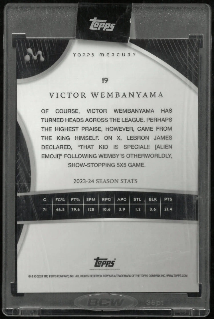 2024 Topps Mercury Blue Rookie Victor Wembanyama /75 