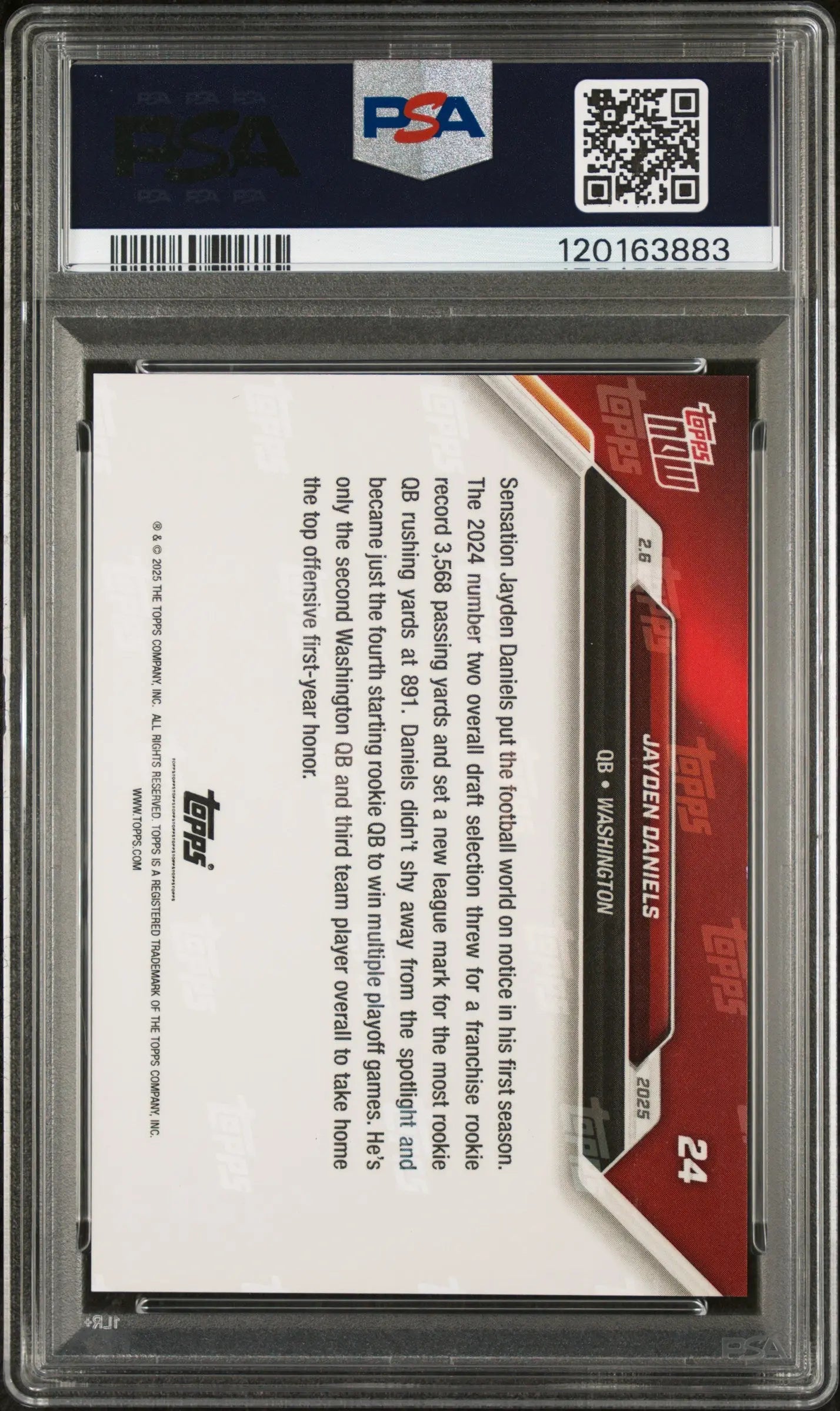 2024 Topps Now Football Jayden Daniels RC Rookie #24 PSA 10 