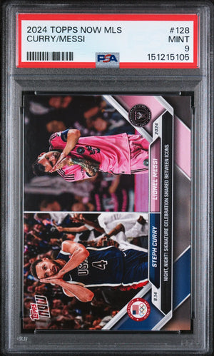 2024 Topps Now MLS Curry Messi PSA 9 