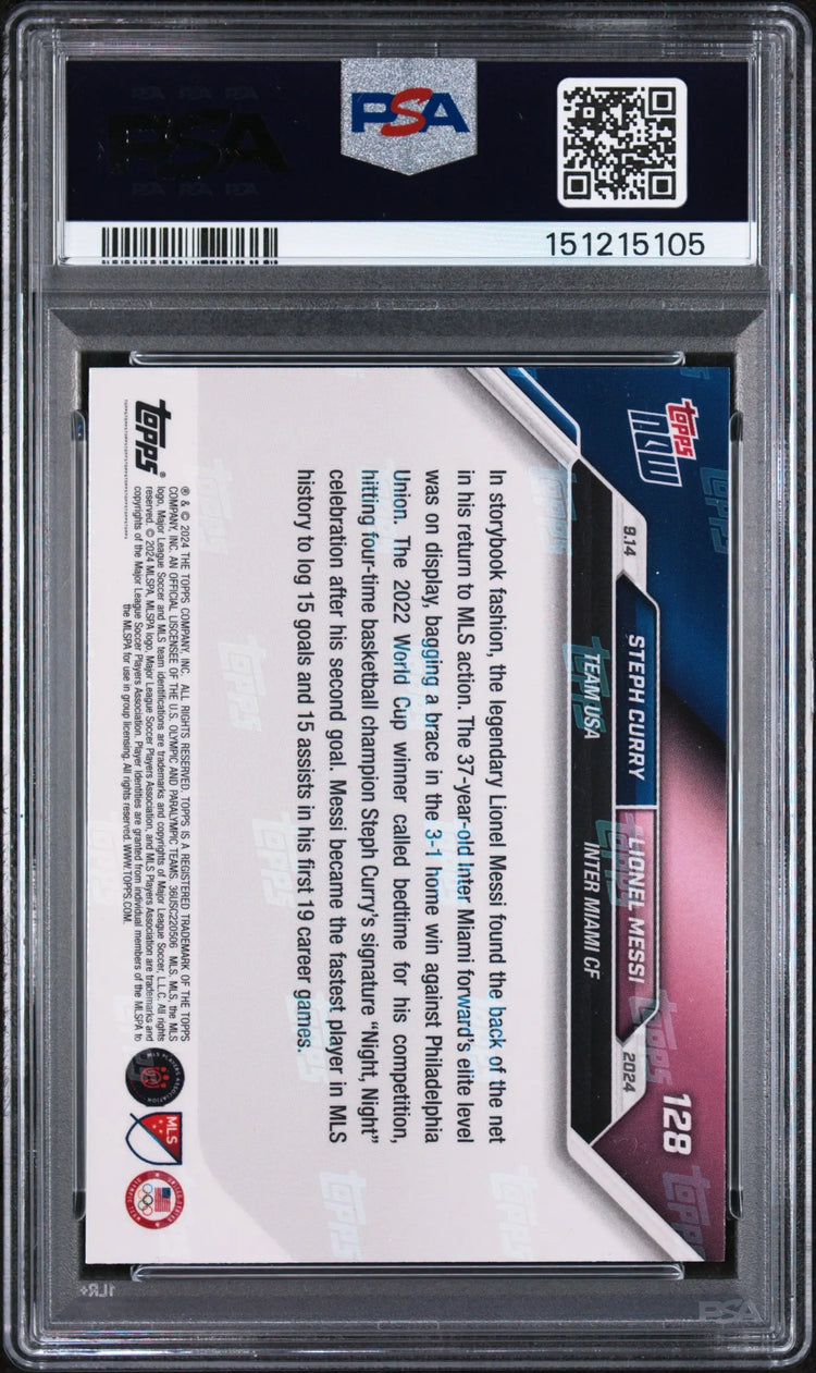 2024 Topps Now MLS Curry Messi PSA 9 